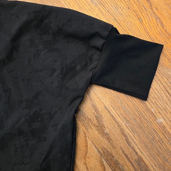 BURU blouse women's size s/m boxy turtleneck short sleeve artsy black marble - Picture 10 of 12